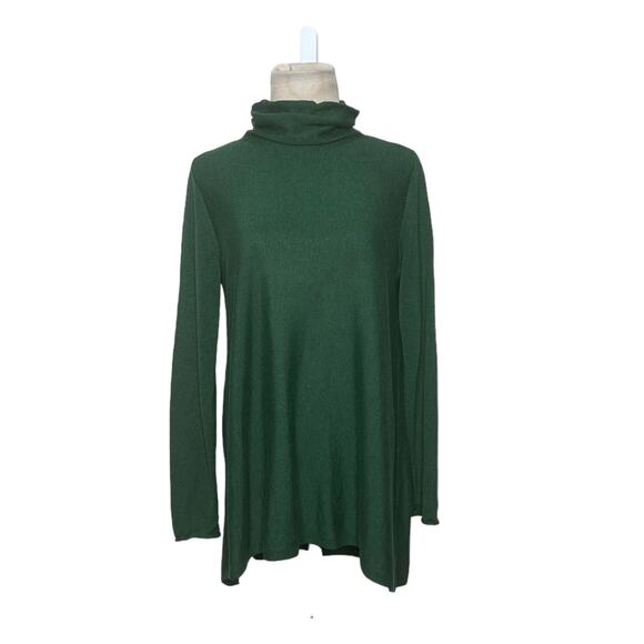 Eileen Fisher green high neck long sleeves sweater size small - Picture 1 of 11
